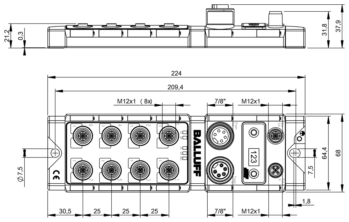 BNI0057 - BNI PBS-202-101-Z001 (Profibus için ağ blokları) - Görsel 2