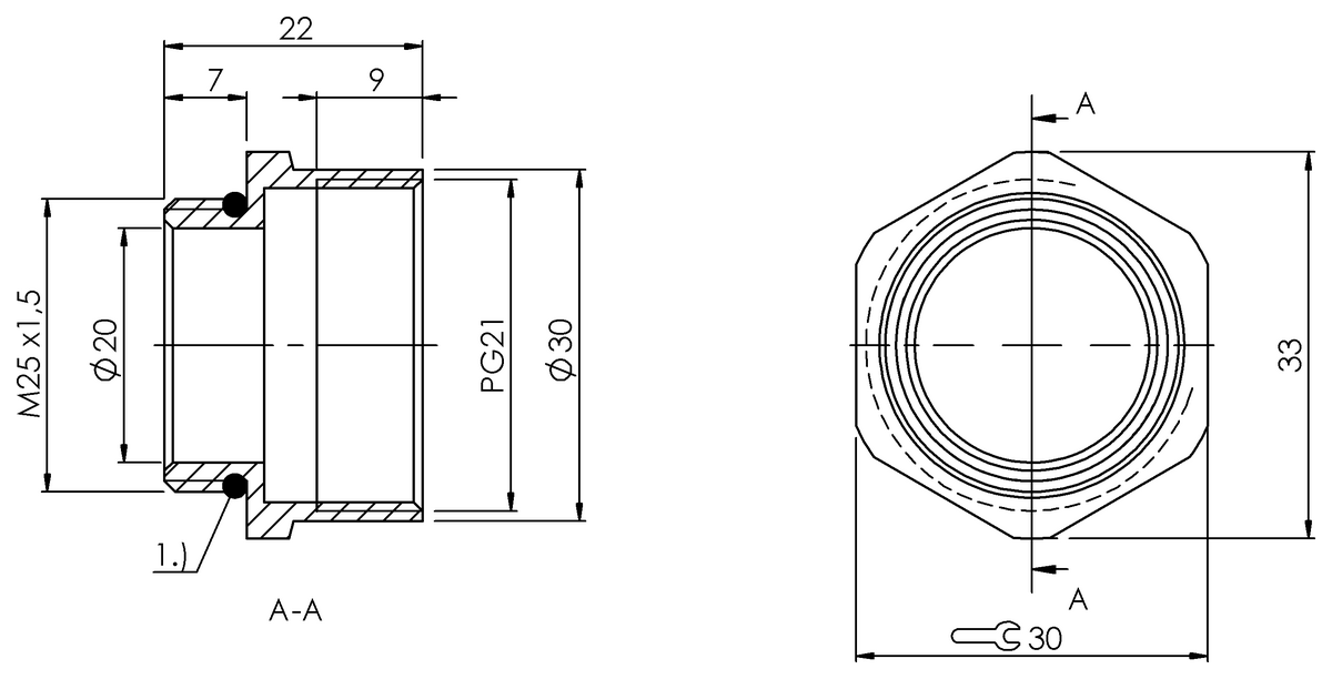 BAM007Z - BKV 819-M25/P21 (Adaptör)
