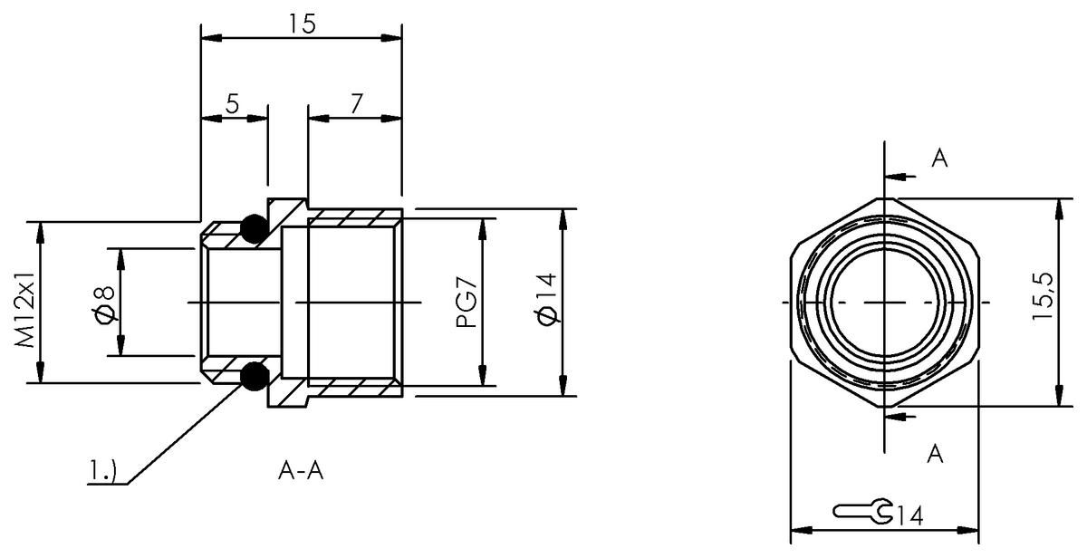 BAM007F - BKV 819-M12/P07 (Adaptör)