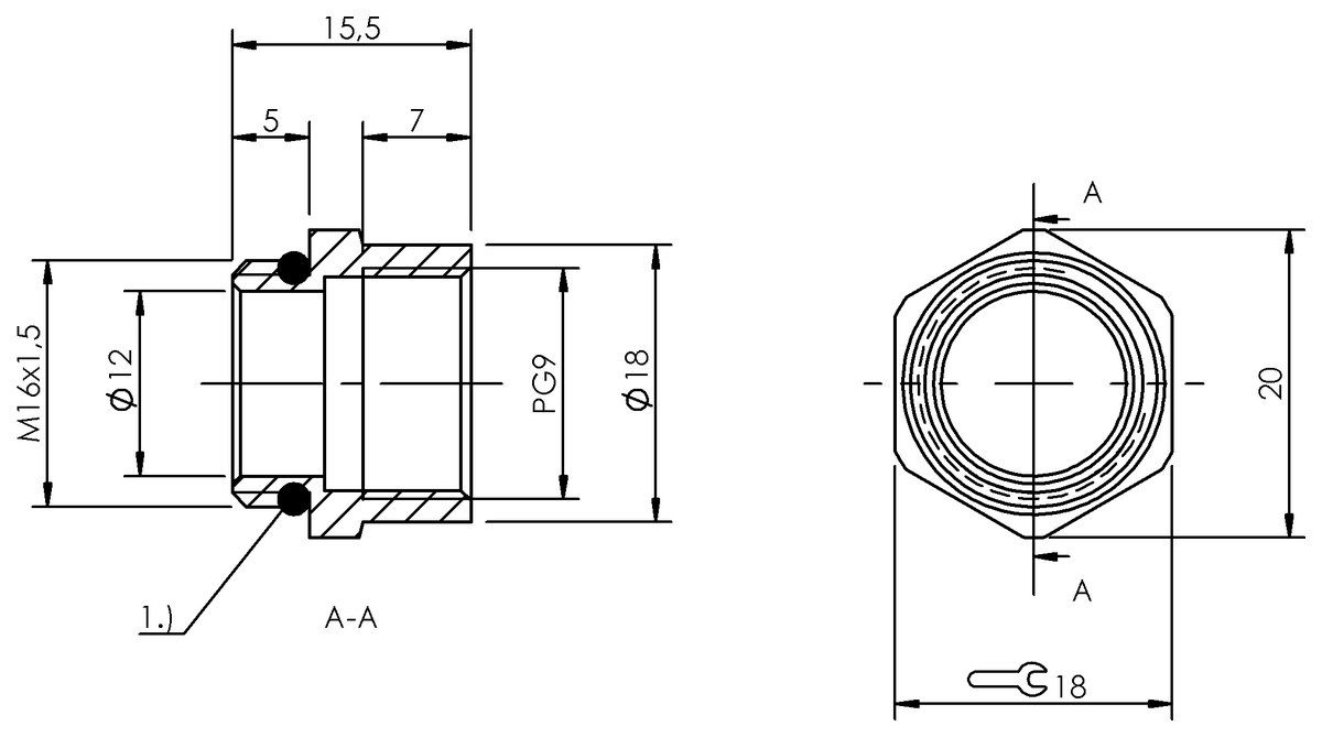 BAM007K - BKV 819-M16/P09 (Adaptör)