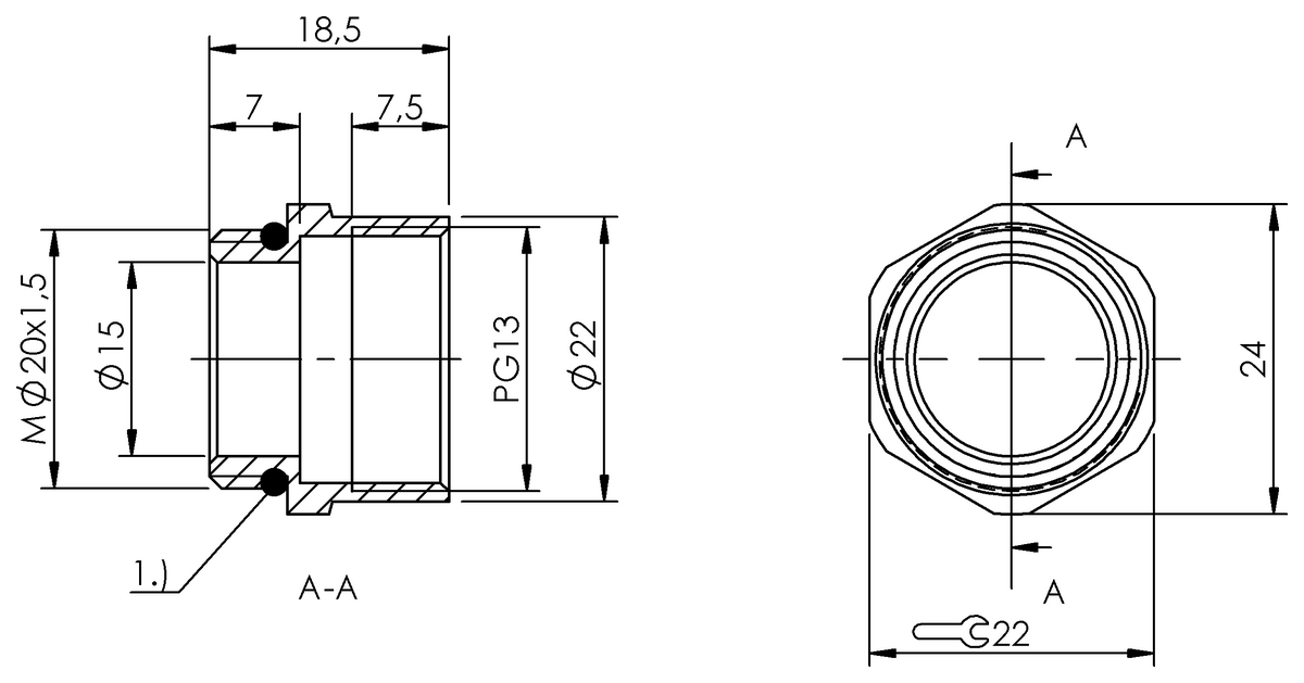 BAM007R - BKV 819-M20/P13 (Adaptör) - Görsel 2