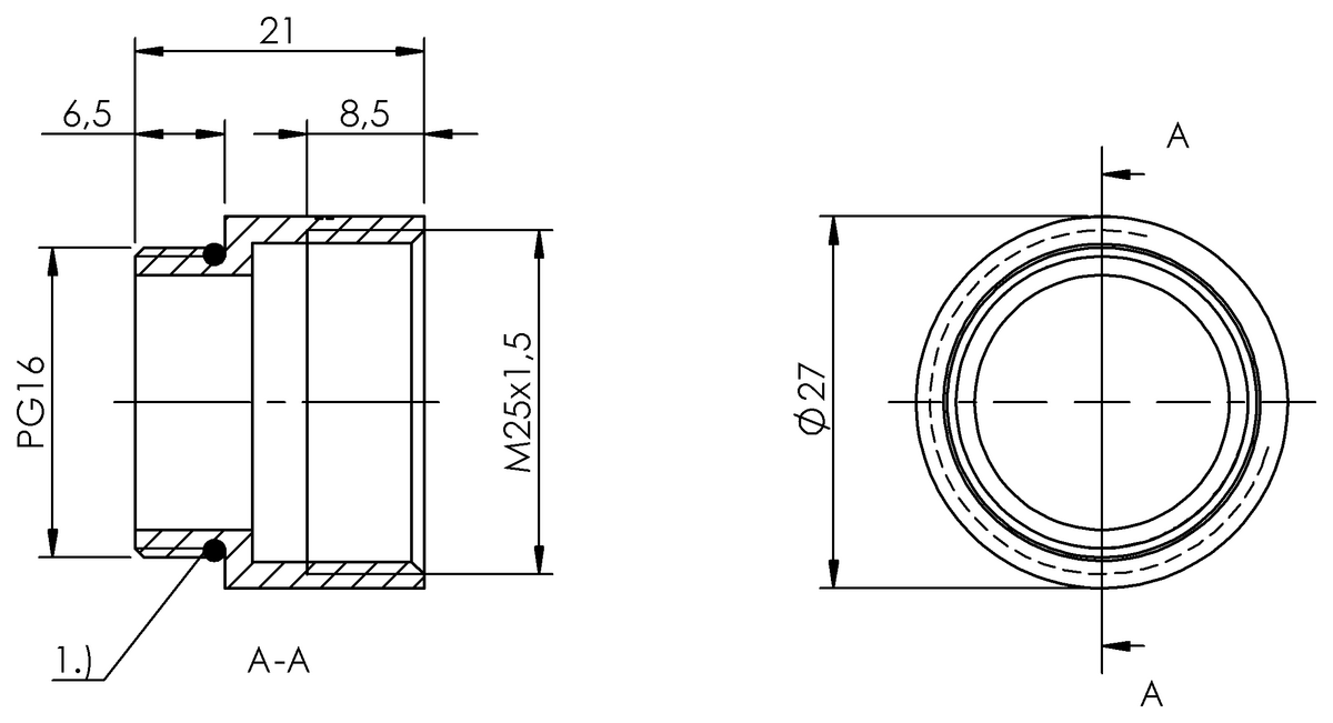 BAM0085 - BKV 819-P16/M25 (Adaptör)