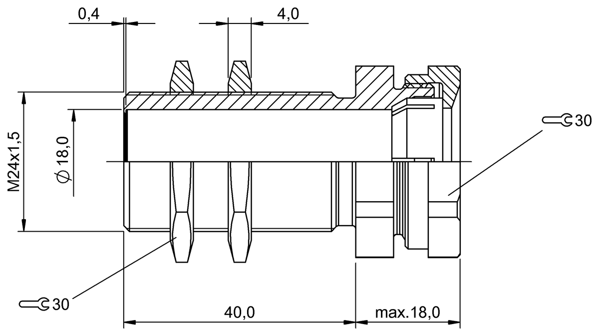 BAM00FP - BES 18,0-KH-2L/W (Pozitif durdurmalı yakınlık sensör montajı) - Görsel 2
