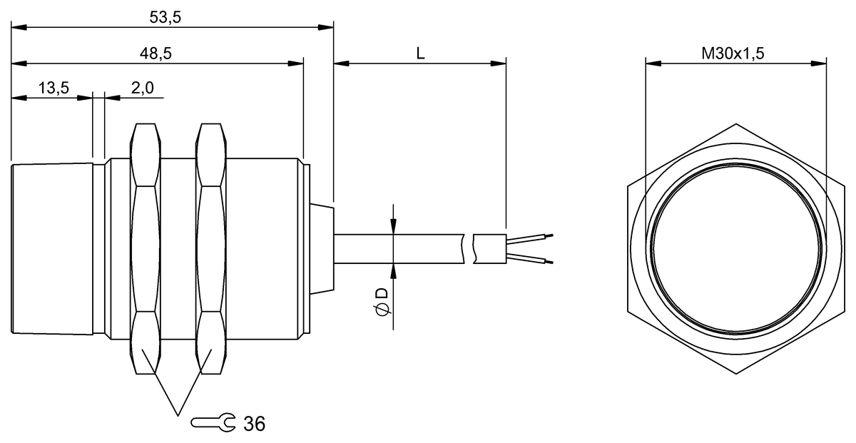 BIC005M - BIC 2I0-D2A02-M30TI-BPX03-030 (Sinyal aktarımı için endüktif bağlayıcılar)