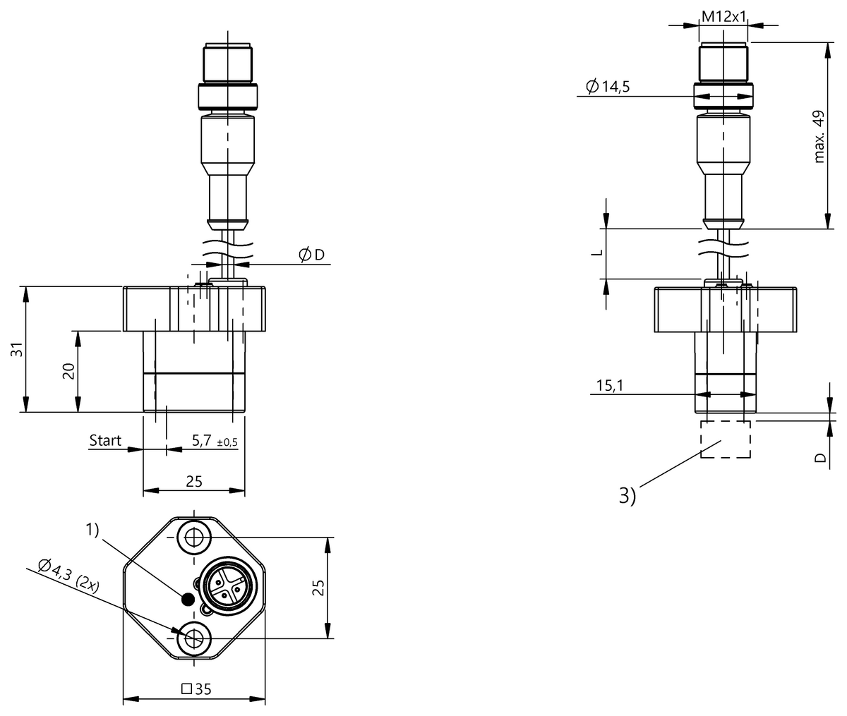 BIP0019 - BIP AD2-T014-01-EB00,5-S4-505 (Endüktif konum sensörleri) - Görsel 2