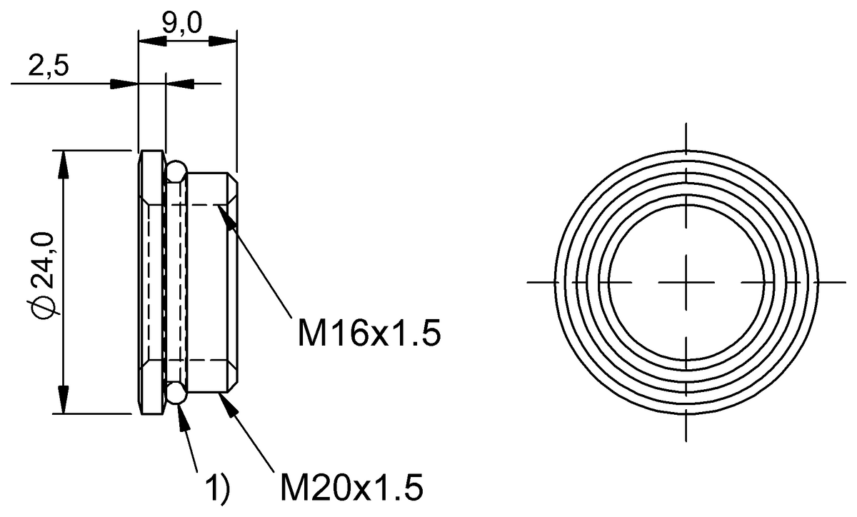 BAM007N - BKV 819-M20/M16 (Adaptör)