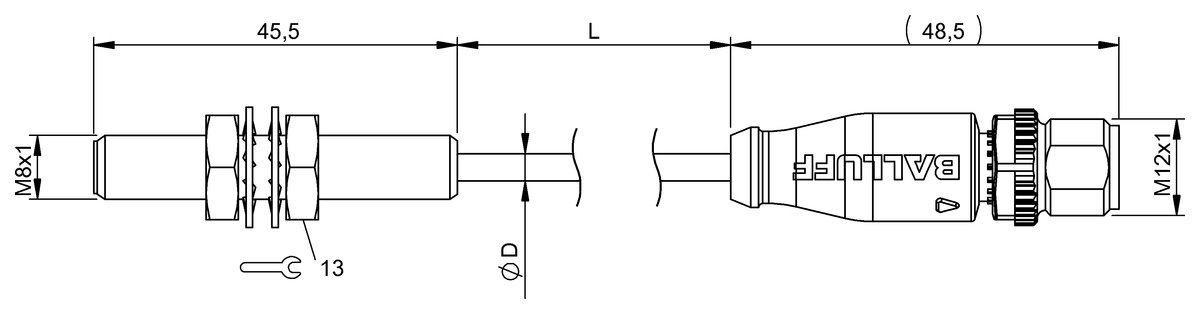 BES04AK - BES 516-146-EO-X-PU-00,5-GS04 (Endüktif yakınlık anahtarları) - Görsel 2