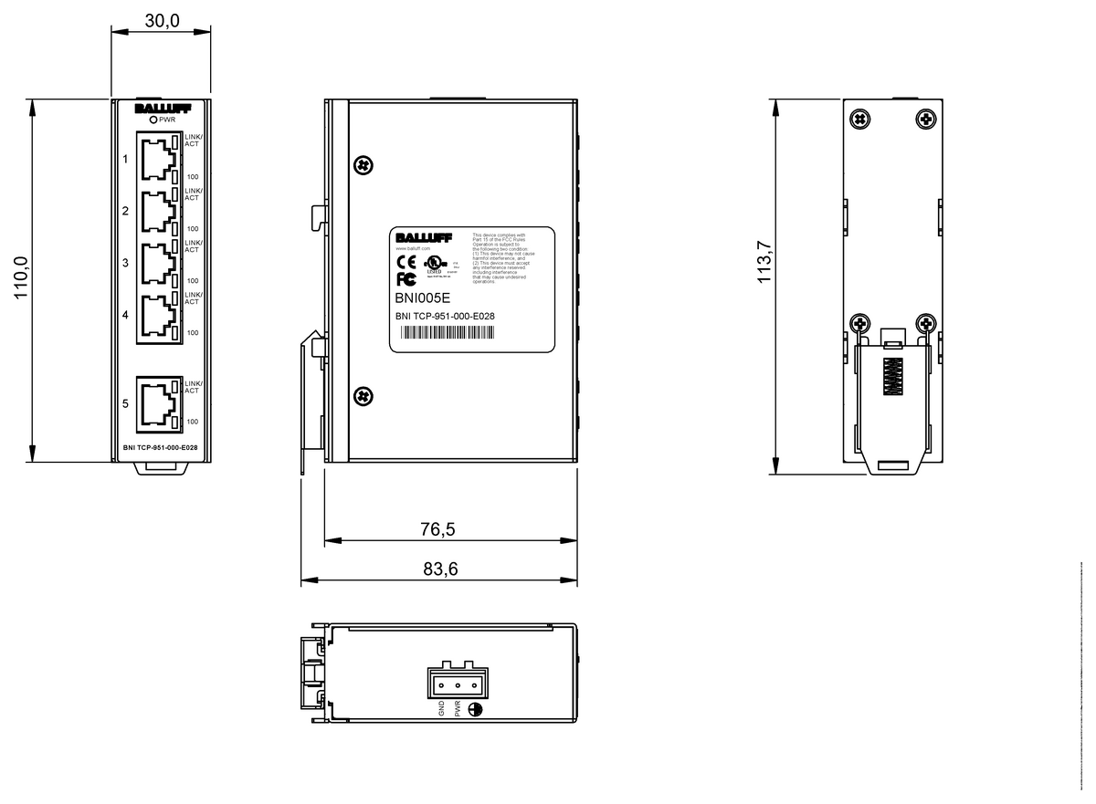 BNI005E - BNI TCP-951-000-E028 (Yönetilmeyen sviçler) - Görsel 2