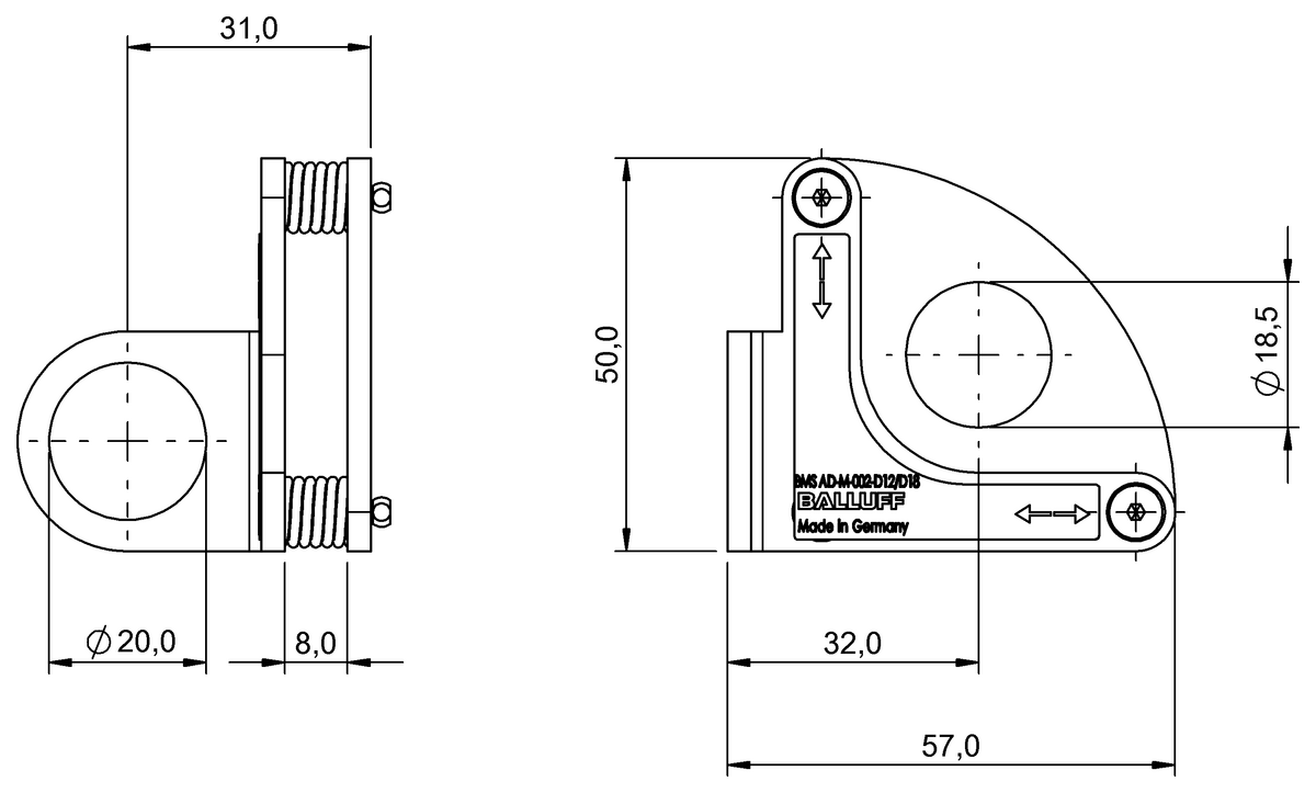 BAM0038 - BMS AD-M-002-D12/D18 (Fotoelektrik sensörler için montaj braketi) - Görsel 2