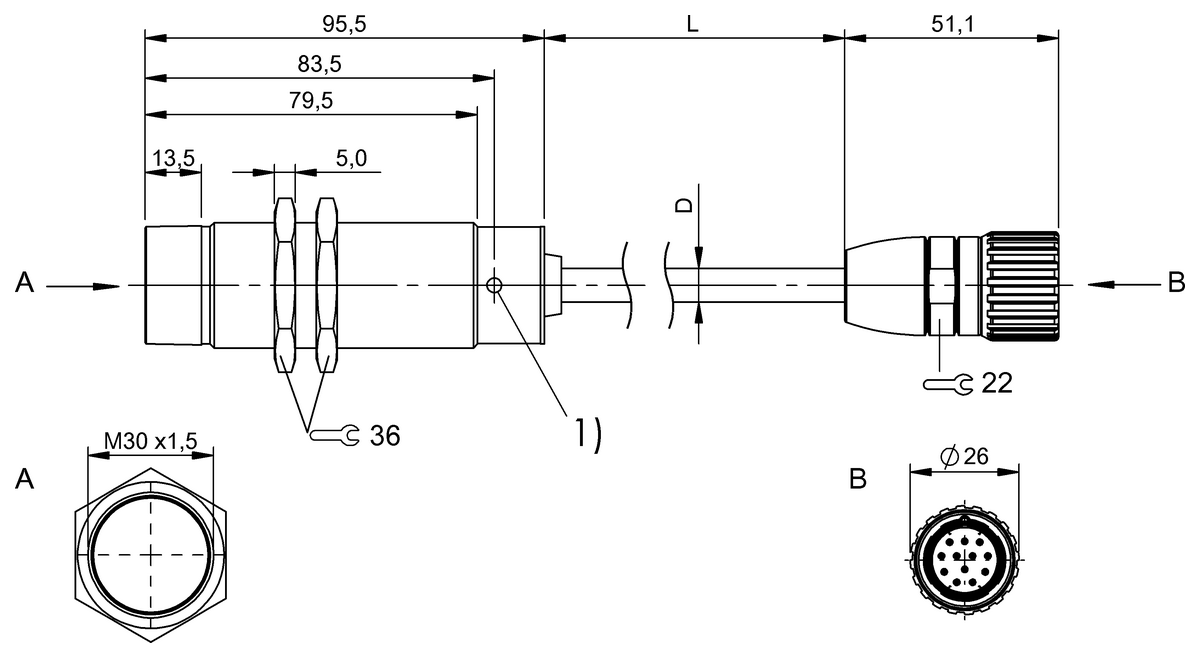 BIC006P - BIC 1I3-P2A15-M30MM3-BPX0B-005-Z08 (Sinyal aktarımı için endüktif bağlayıcılar) - Görsel 2