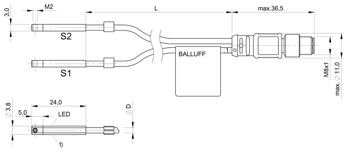 BMF00ET - BMF 243K-PS-C-2A-SA95-S75-00,3 (Farklı kanal şekilleri için silindir anahtarları) - Görsel 2