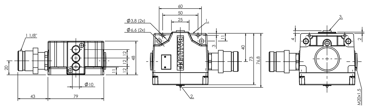 BNS04KZ - BNS 816-B03-PA-12-610-11-S90L (Endüktif çok konumlu limit sviçler) - Görsel 2