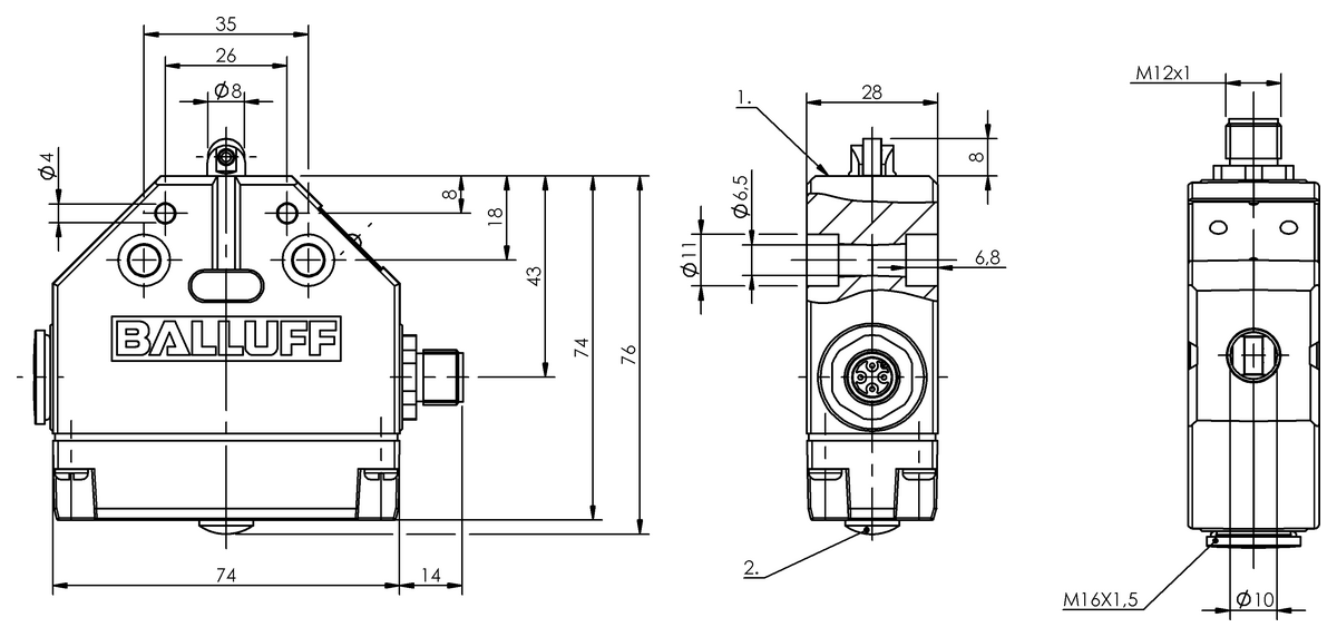 BNS009M - BNS 819-FR-60-101-FD-S4R (Mekanik tek konumlu limit sviçleri) - Görsel 2