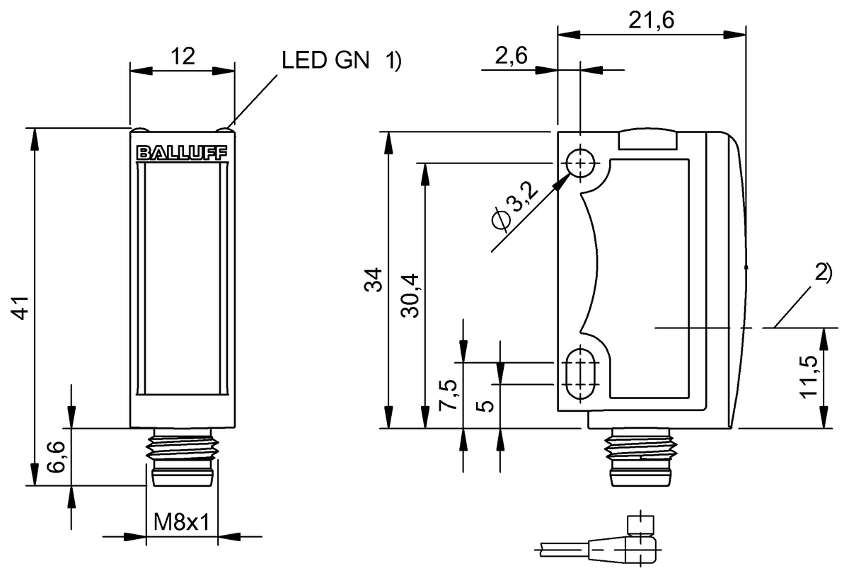 BOS01LR - BOS 6K-XT-RS10-S75 (Karşılıklı tip sensörler) - Görsel 2