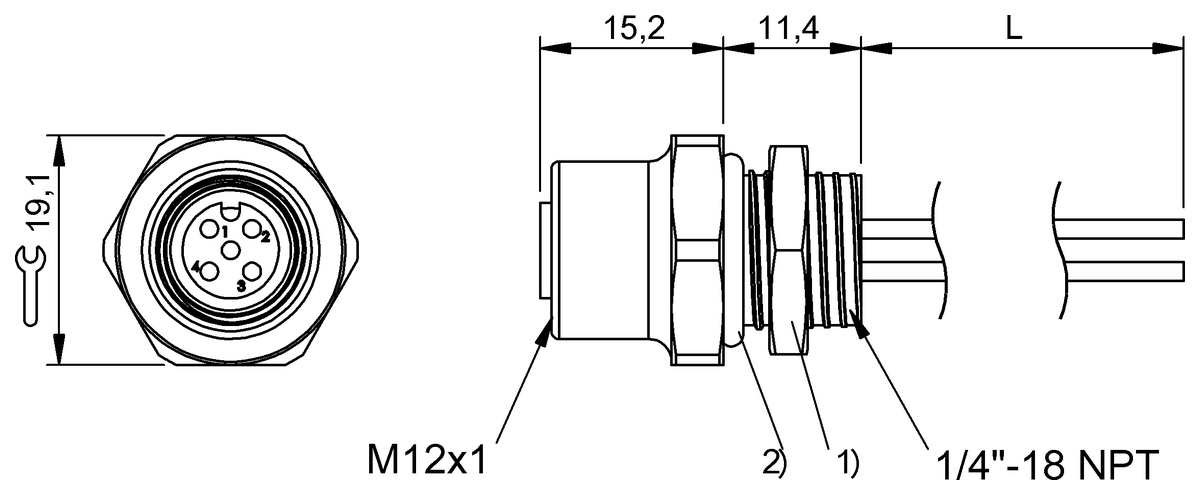 BCC0CW9 - BCC M453-0000-1A-RN052-006 (Flanş konnektörleri)