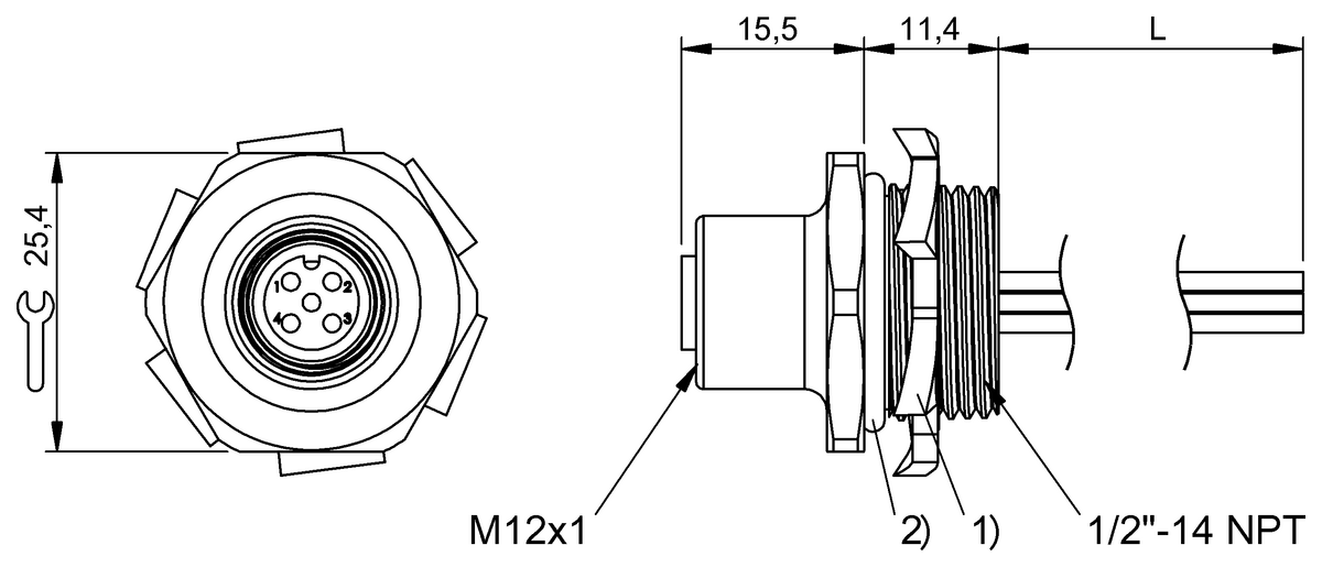 BCC0CZ8 - BCC M455-0000-1A-RN063-006 (Flanş konnektörleri) - Görsel 2