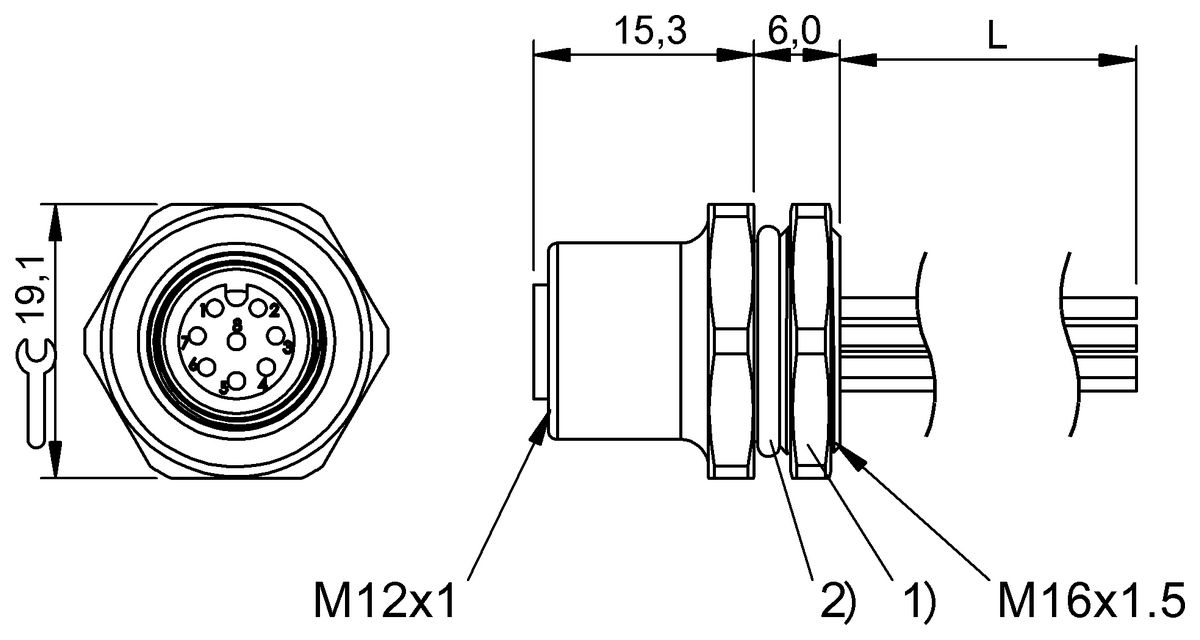 BCC0CY4 - BCC M458-0000-1A-RM073-020 (Flanş konnektörleri)