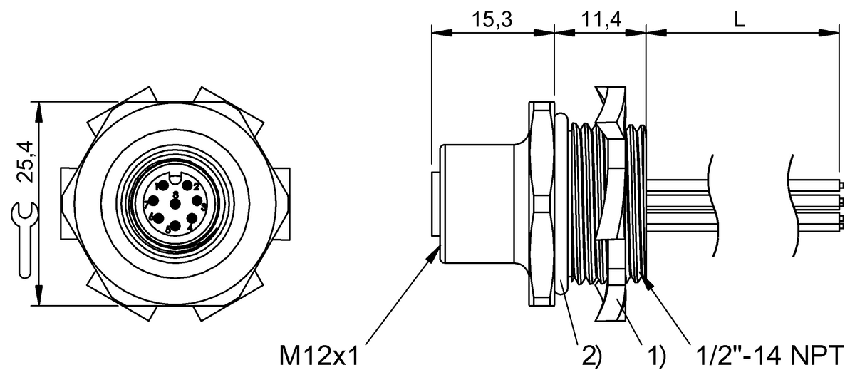 BCC0E1L - BCC M458-0000-1A-RN066-020 (Flanş konnektörleri) - Görsel 2