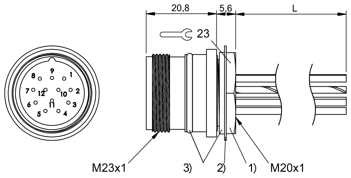 BCC0E14 - BCC M65C-0000-20-RM078-006 (Flanş konnektörleri) - Görsel 2