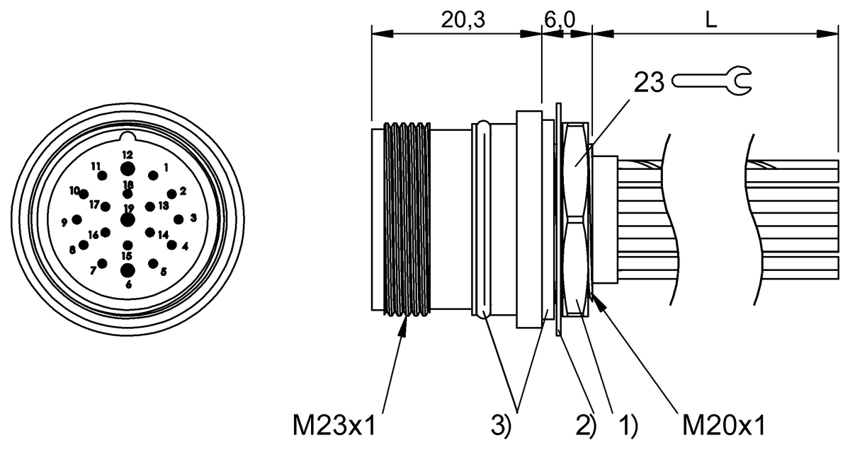 BCC0E19 - BCC M65L-0000-20-RM079-020 (Flanş konnektörleri) - Görsel 2