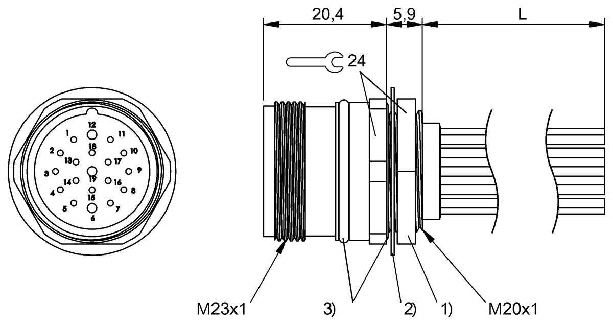 BCC0E1A - BCC M65L-0000-D0-RM079-006 (Flanş konnektörleri) - Görsel 2