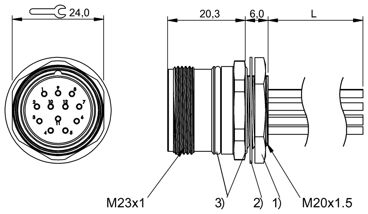 BCC0E16 - BCC M65C-0000-D0-RM078-006 (Flanş konnektörleri) - Görsel 2