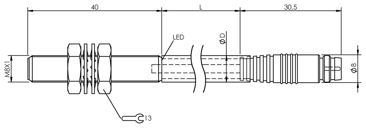 BES060F - BES M08MG-USC20B-SABR2-00,2 PT REV.TF/BR (Endüktif yakınlık anahtarları)