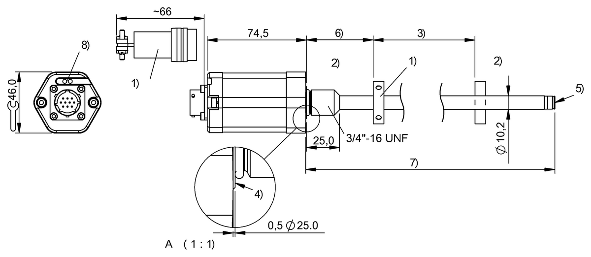 BTL19R3 - BTL7-S502B-M0163-Z-SA357-S140 (Manyetik çubuk tasarımlı manyetostriktif lineer konum sensörleri) - Görsel 2