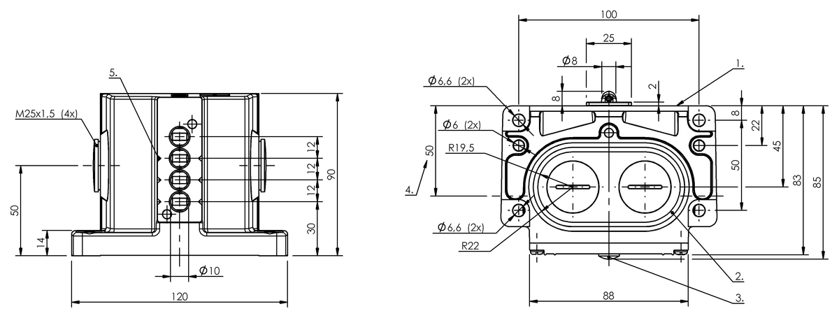 BNS010P - BNS 813-D04-R12-100-20-03-FD (Emniyet sviç konumları bulunan mekanik çok konumlu limit sviçleri) - Görsel 2