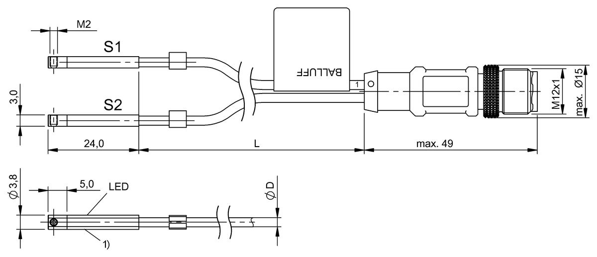 BMF00J3 - BMF 233K-NS-C-2A-SA95-S4-00,3 (Farklı kanal şekilleri için silindir anahtarları) - Görsel 2