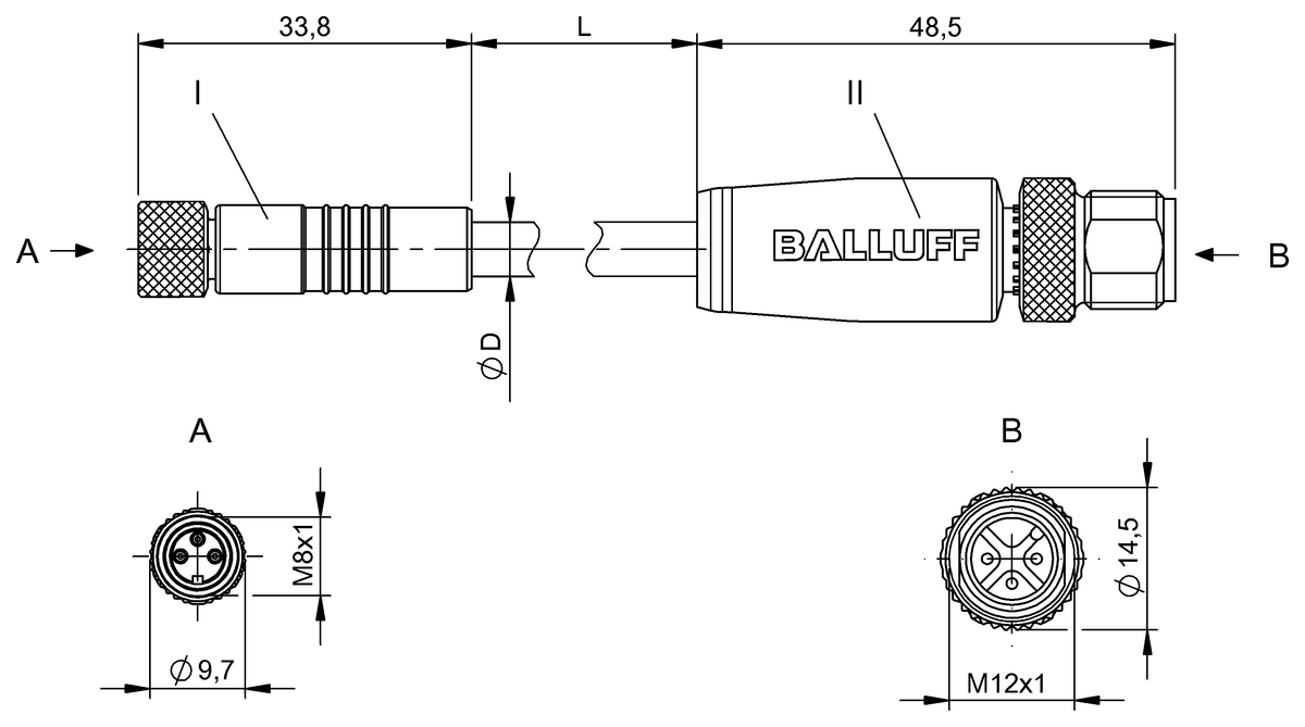 BCC0F4E - BCC W313-W413-3E-300-SW0334-020 (Çift uçlu kablo setleri) - Görsel 2