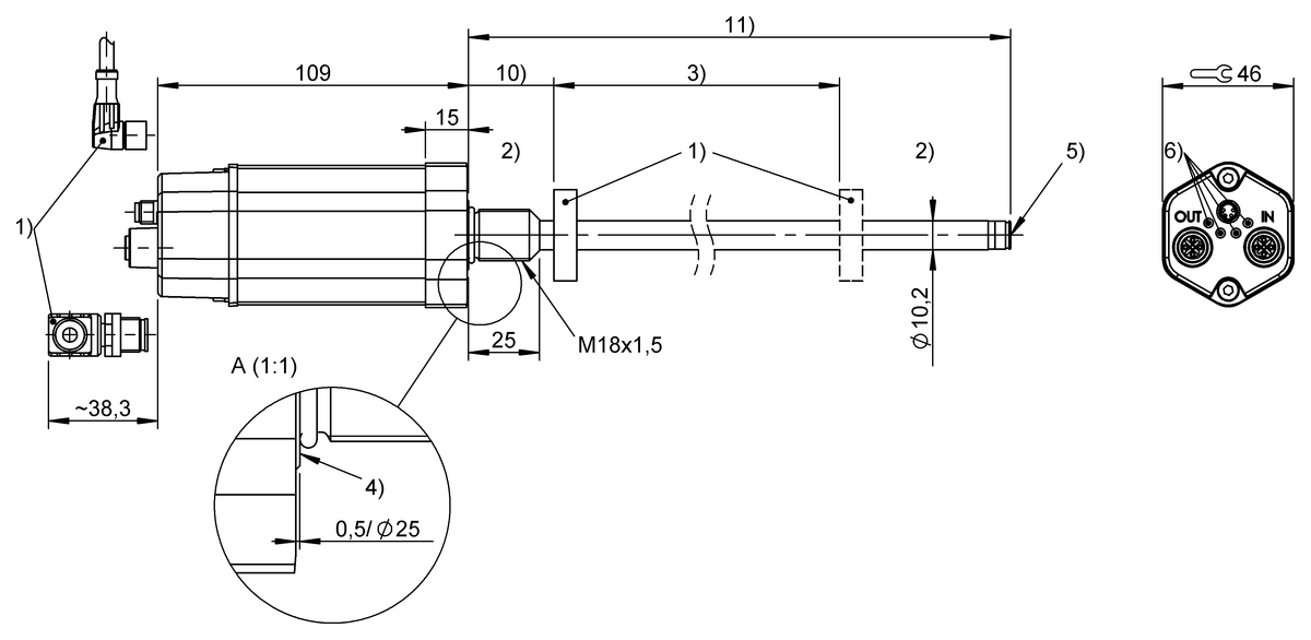 BTL34UH - BTL7-V50D-M0400-B-SA211-C003 (Manyetik çubuk tasarımlı manyetostriktif lineer konum sensörleri) - Görsel 2