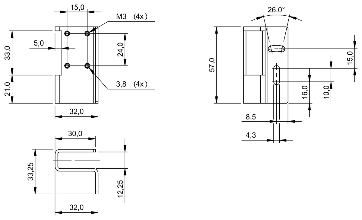 BAM0225 - BAM MB-XO-014-B10-4-RRR (Fotoelektrik sensörler için montaj braketi) - Görsel 2