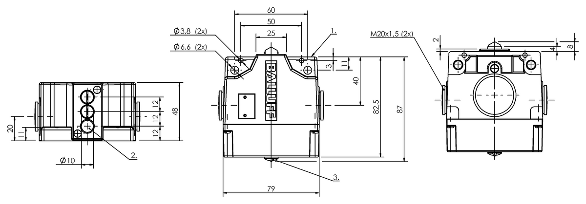 BNS04PU - BNS 819-B03-D12-61-12-55-FD-1127 (Karışık bağlantılar içeren çok konumlu kam sviçleri) - Görsel 2