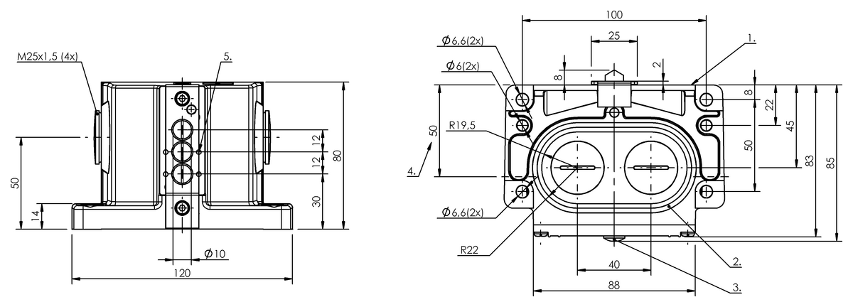 BNS018K - BNS 823-D03-D12-100-10-02-FD (Emniyet sviç konumları bulunan mekanik çok konumlu limit sviçleri) - Görsel 2
