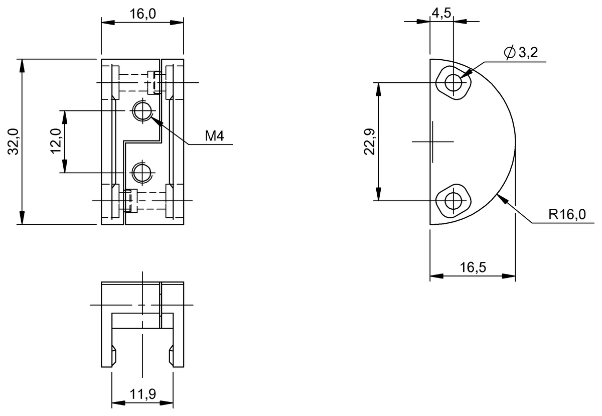 BAM022A - BAM MC-XO-030-6K-4 (Fotoelektrik sensörler için montaj braketi) - Görsel 2