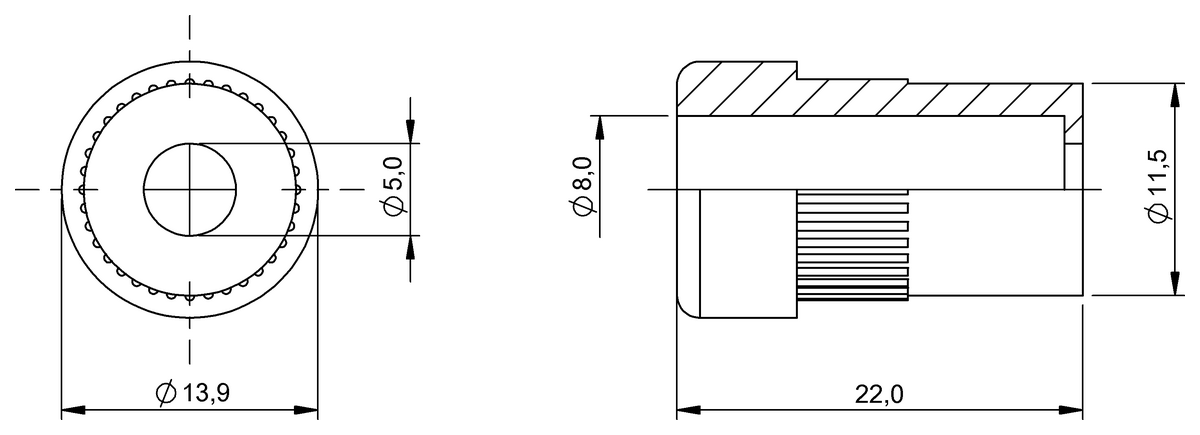 BAM022T - BAM CG-XA-210-D11,5/5-8-R (Adaptör) - Görsel 2