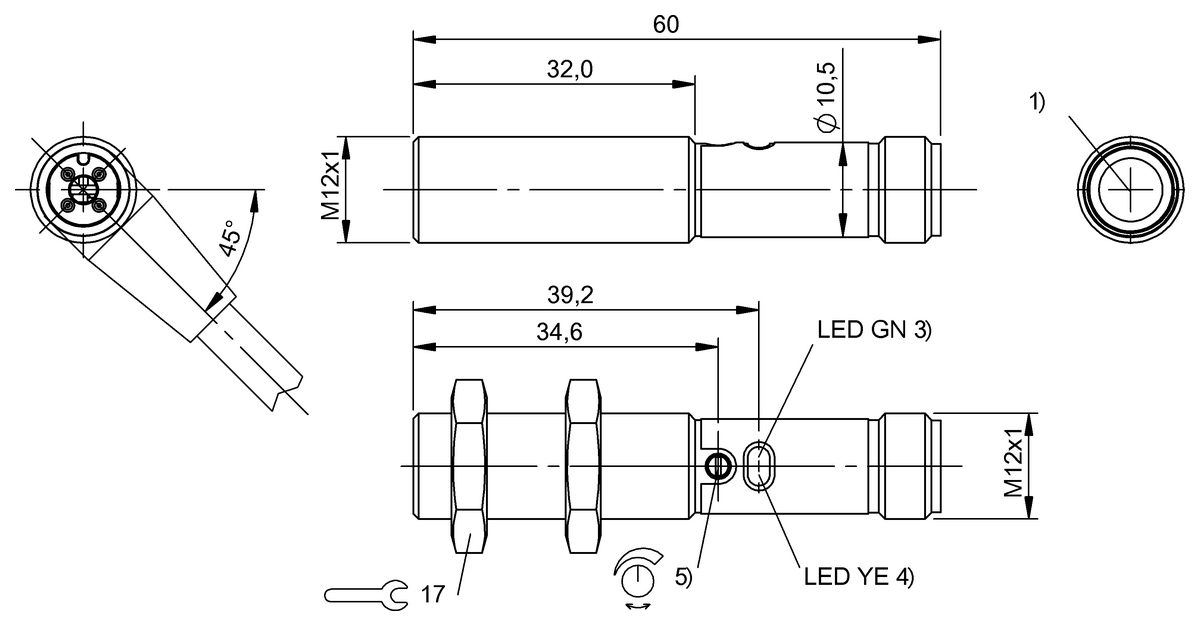 BOS024U - BOS 12M-PA-RE10-S4 (Karşılıklı tip sensörler) - Görsel 2