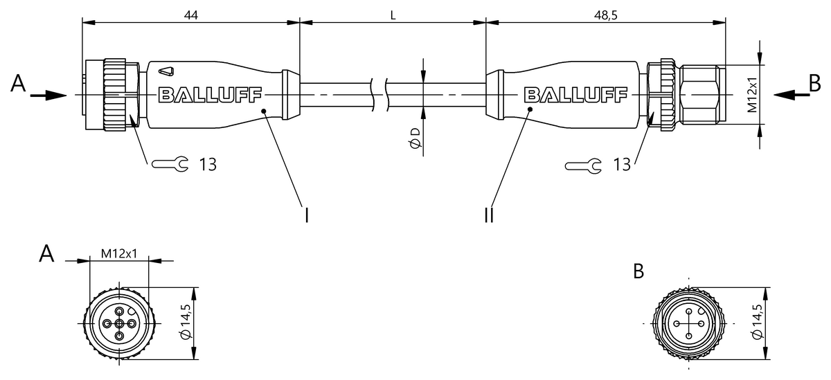 BCC05ME - BCC M415-M414-3A-304-VX44T2-030 (Çift uçlu kablo setleri) - Görsel 2