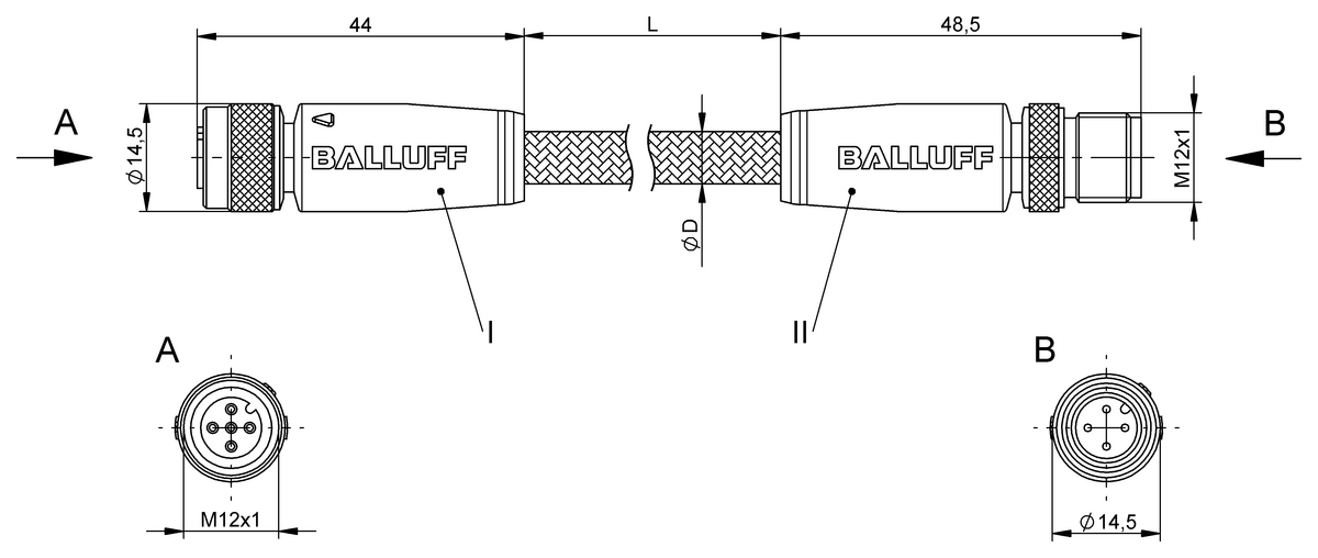 BCC0M12 - BCC W415-W414-3A-304-MW8434-013 (Çift uçlu kablo setleri) - Görsel 2
