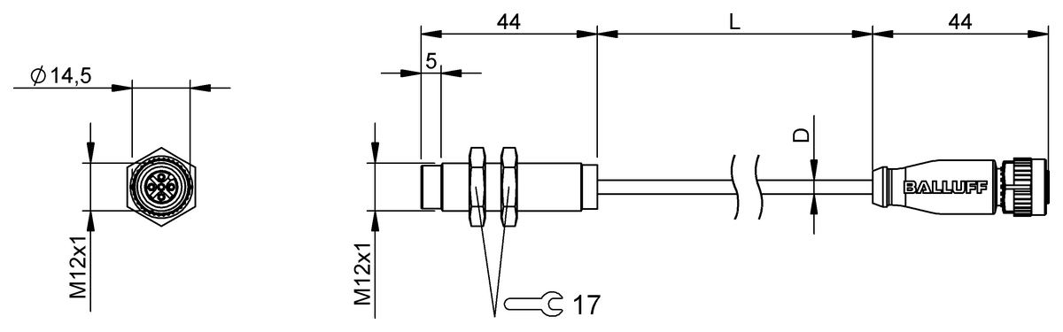 BIC0078 - BIC 2I1-P2A05-M12MF-BPX0-003-M44A (Sinyal aktarımı için endüktif bağlayıcılar) - Görsel 2