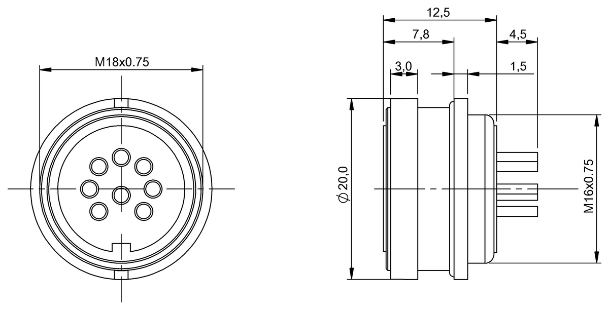 BCC0H0H - BCC M578-0000-1Y-RM117-000 (Flanş konnektörleri)