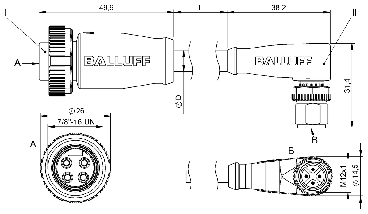 BCC0H66 - BCC A314-M424-3E-304-EX44T2-003 (Çift uçlu kablo setleri) - Görsel 2
