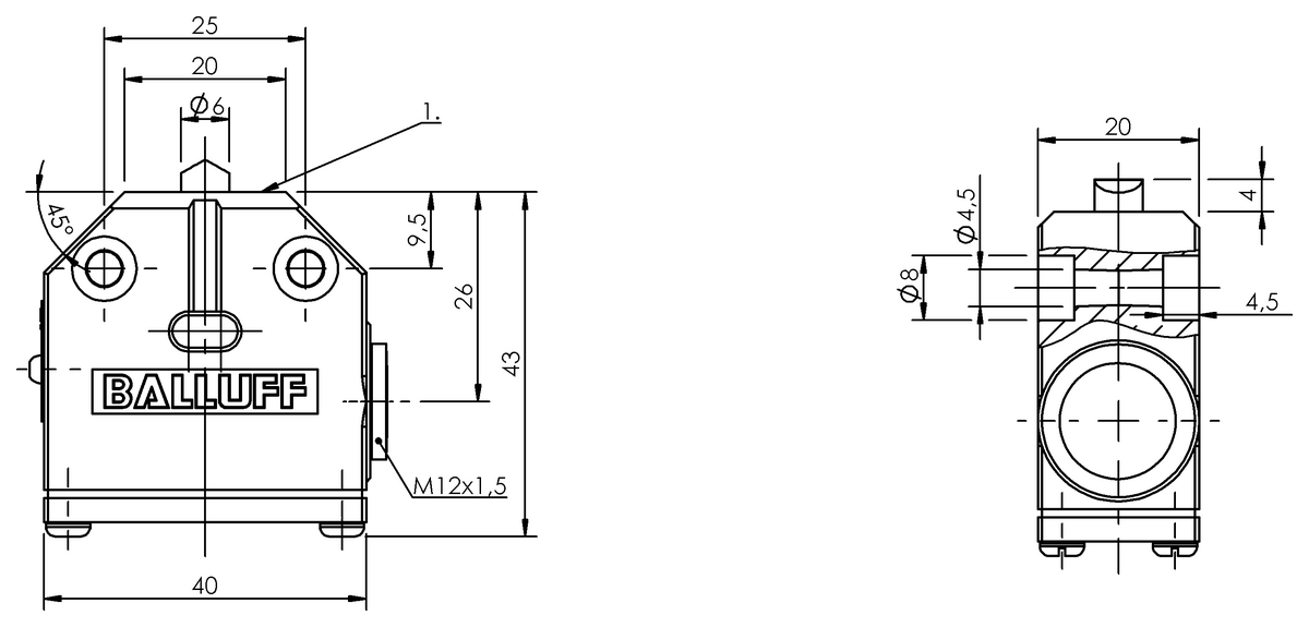 BNS003U - BNS 819-99-D-10 (Mekanik tek konumlu limit sviçleri) - Görsel 2