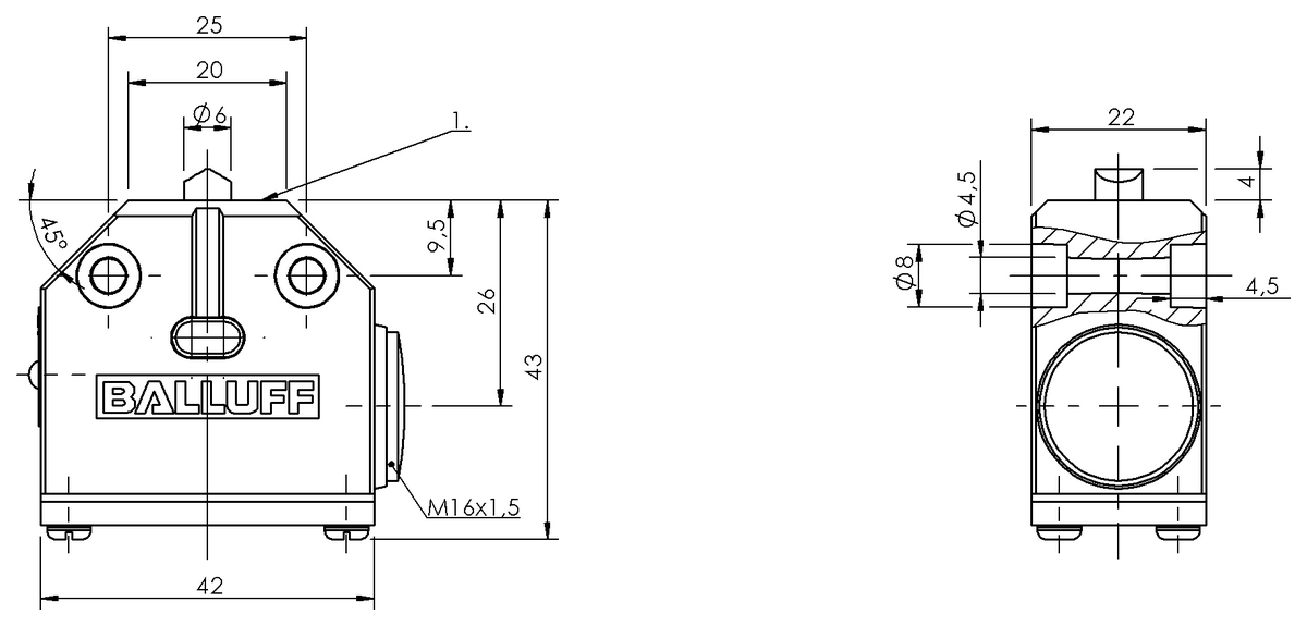 BNS005K - BNS 819-100-D-12 (Mekanik tek konumlu limit sviçleri) - Görsel 2