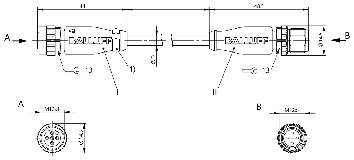 BCC0L8K - BCC M415-M414-3A-711-PX0434-130 (Çift uçlu kablo setleri) - Görsel 2