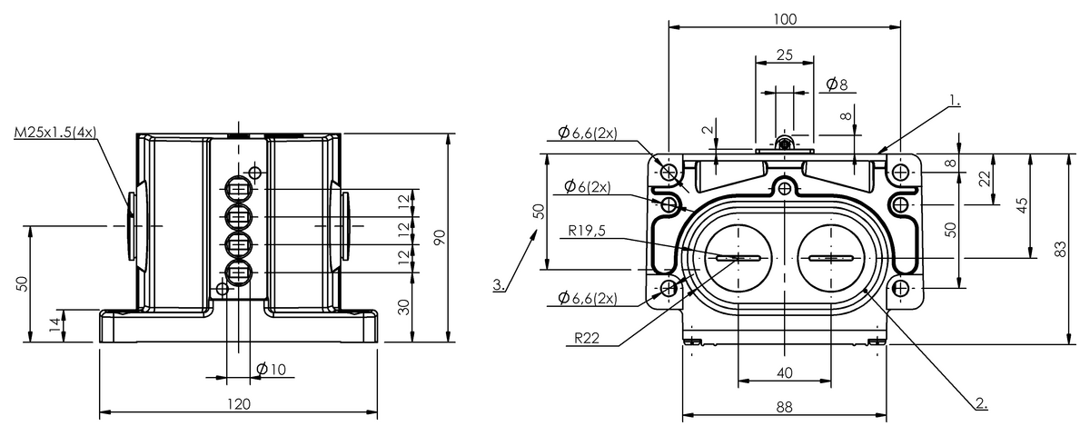 BNS00J4 - BNS 819-D04-R12-100-10 (Mekanik çok konumlu limit sviçler) - Görsel 2