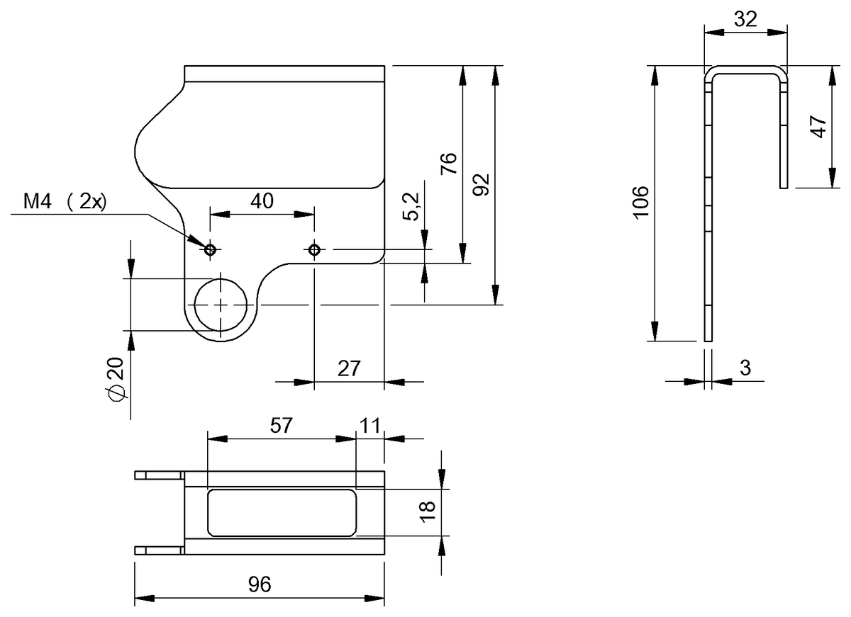 BAM02KL - BMS CS-M-D12-B64K-12 (Fotoelektrik sensörler için montaj braketi) - Görsel 2
