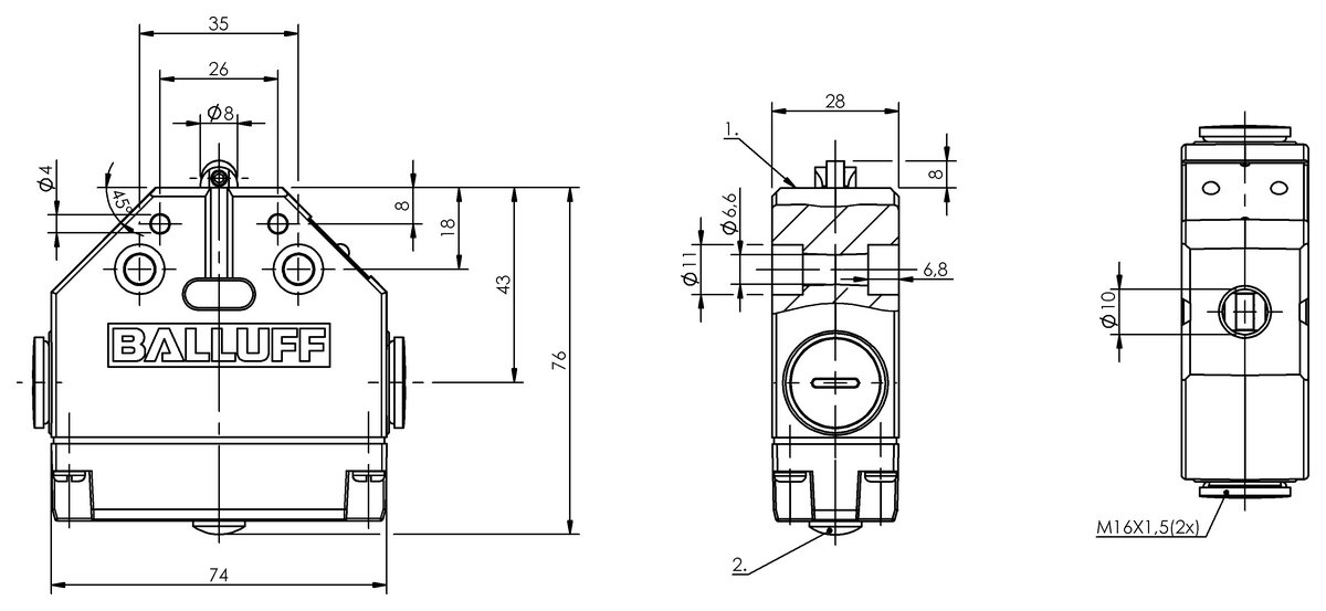 BNS0016 - BNS 819-FR-60-101-FE (Mekanik tek konumlu limit sviçleri) - Görsel 2
