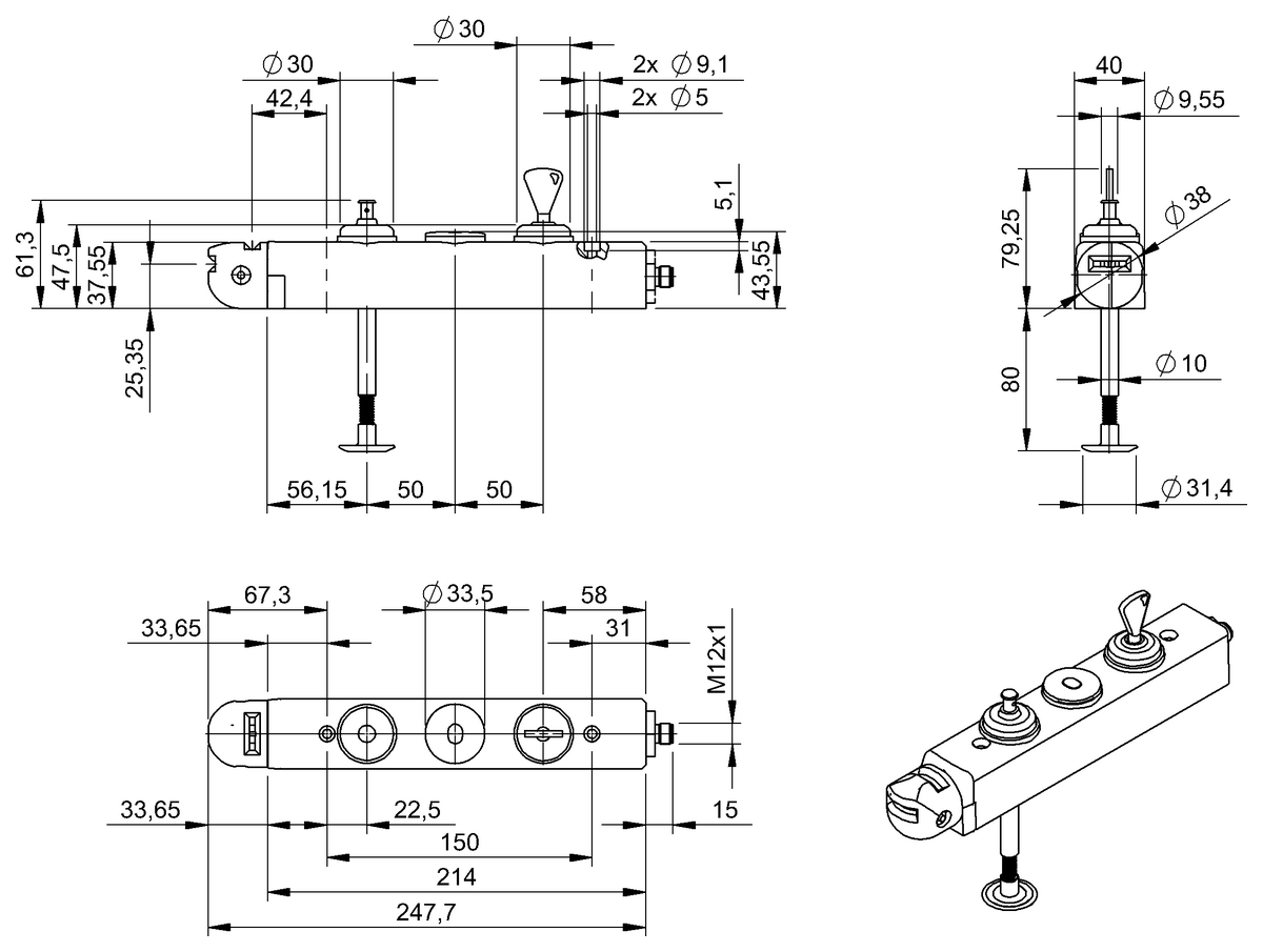 BID0002 - BID F101-2M1M3R-M02AZ0-S115 (Elektromekanik koruyucu kilitleme cihazları) - Görsel 2